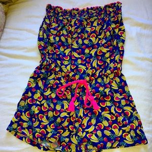 Bongo Small fun fruit one piece tie waist tropical EUC